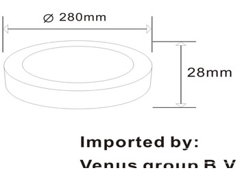 Equipo de construcción Unused 40 x LED Panel - Round - 30W - Surface-mounted - Color frame: white - 3000K (warm white) - 2400 Lumens - Dimensions: 280mm x 28mm - LED SMD (AC220-240V) - LED Driver included - Life: 30,000 hou: foto 2