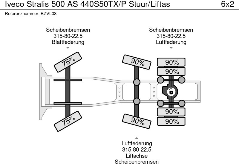 Cabeza tractora Iveco Stralis 500 AS 440S50TX/P Stuur/Liftas: foto 18