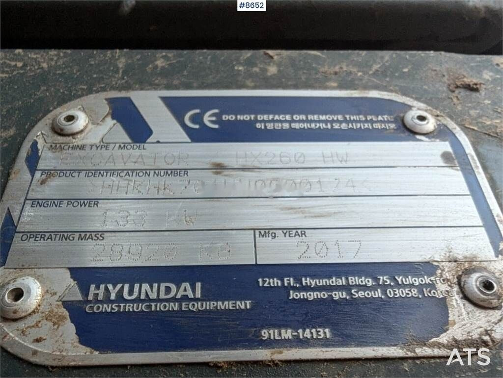 Excavadora de cadenas Hyundai HX260 HW: foto 23