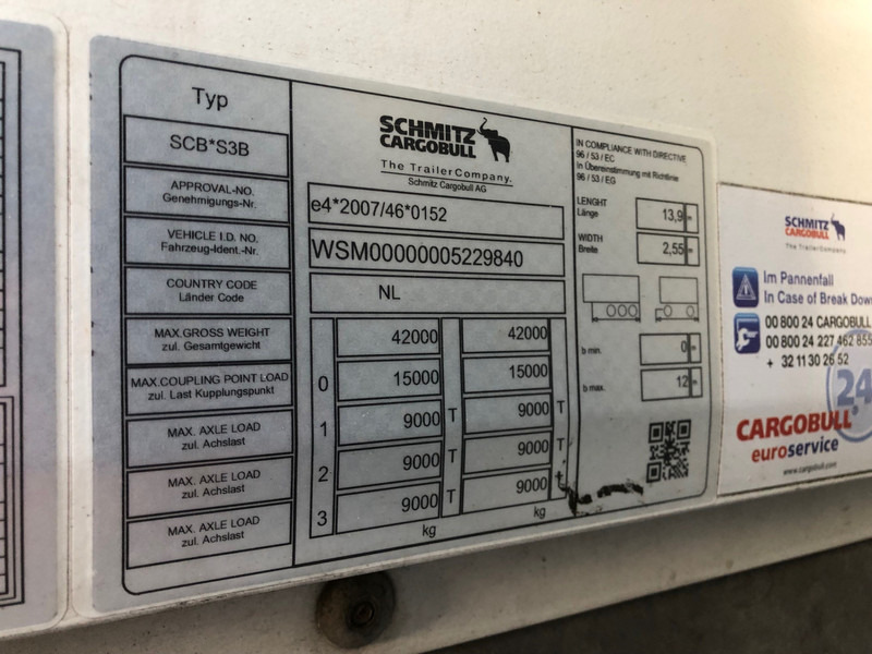 Semirremolque caja cerrada Schmitz Cargobull SCB S3B / 3 as / 2x Liftas / Box / APK TUV 05-25: foto 13