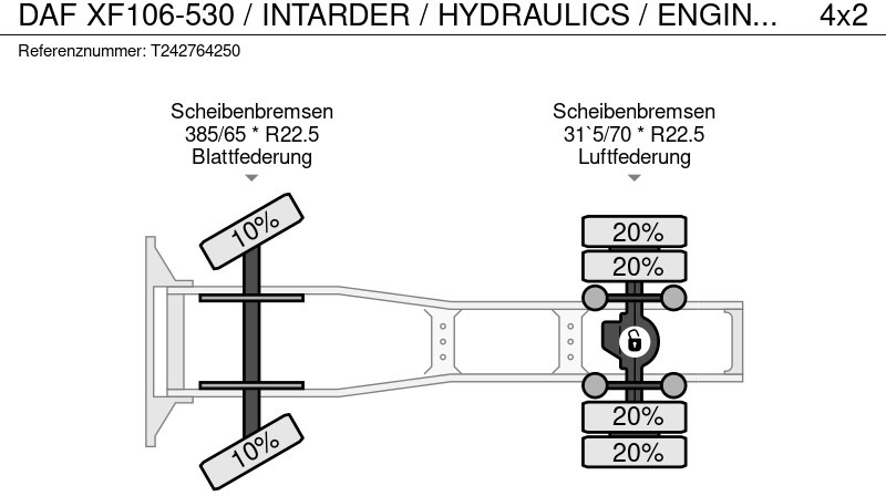 Cabeza tractora DAF XF106-530 / INTARDER / HYDRAULICS / ENGINE RUNNING / SSC / PARK-COOL / EURO-6 / 2018: foto 21