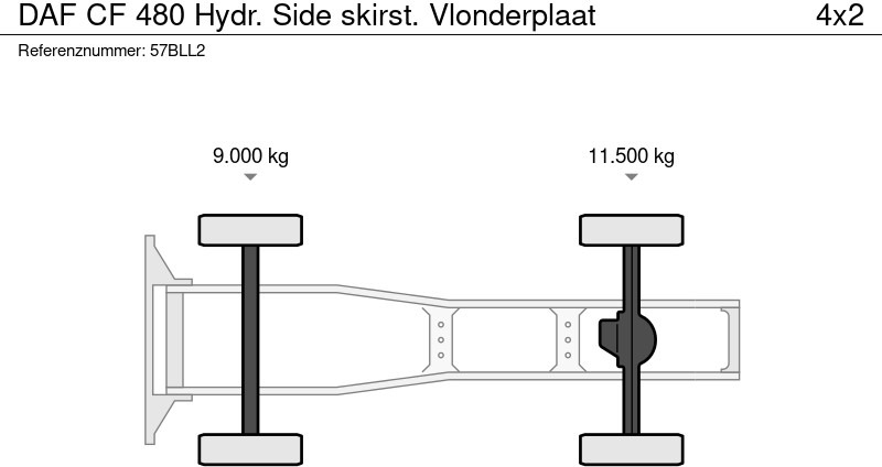 Cabeza tractora DAF CF 480 Hydr. Side skirst. Vlonderplaat: foto 16