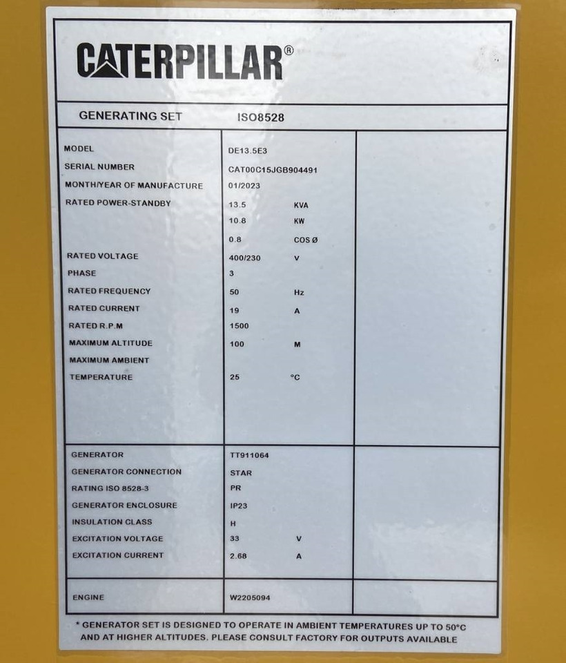 Generador industriale nuevo CAT DE13.5E3 - 13.5 kVA Generator - DPX-18001: foto 6