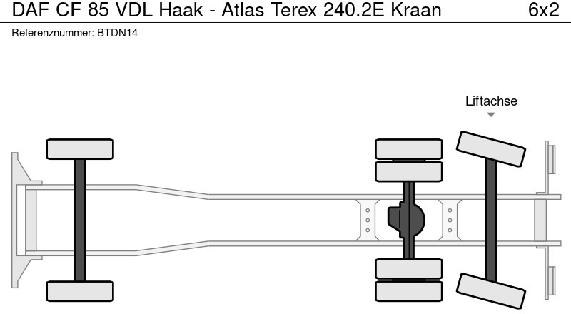 Camión multibasculante, Camión grúa DAF CF 85 VDL Haak - Atlas Terex 240.2E Kraan: foto 21