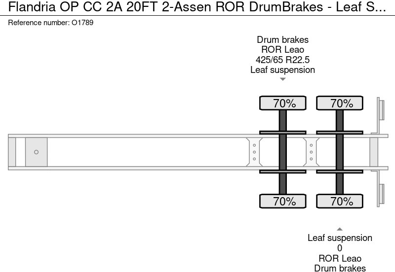 Semirremolque portacontenedore/ Intercambiable Flandria OP CC 2A 20FT 2-Assen ROR DrumBrakes - Leaf Suspension - 3120KG (O1789): foto 19