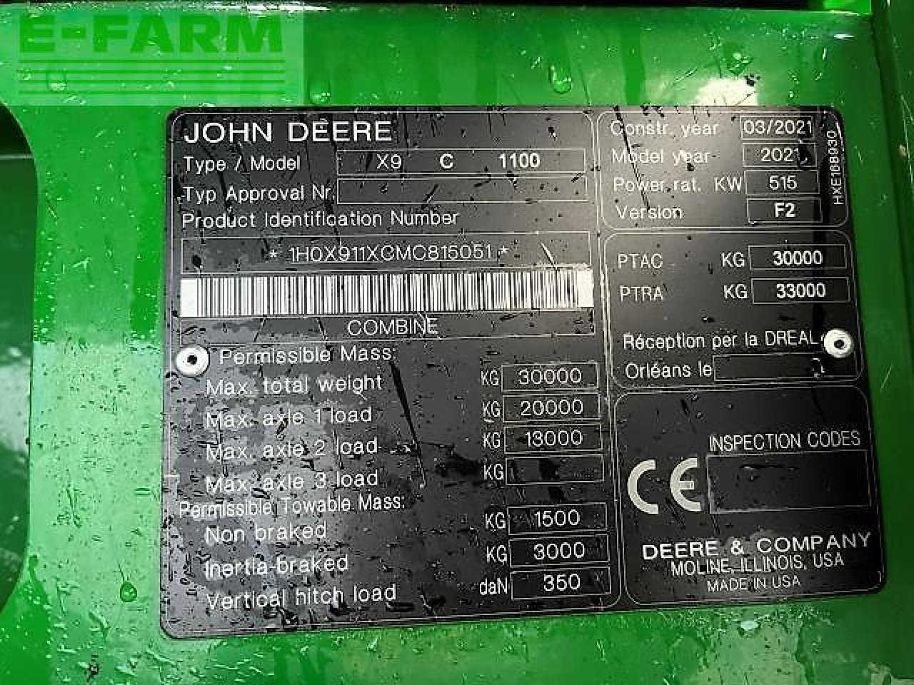 Cosechadora de granos John Deere x9-1100: foto 16