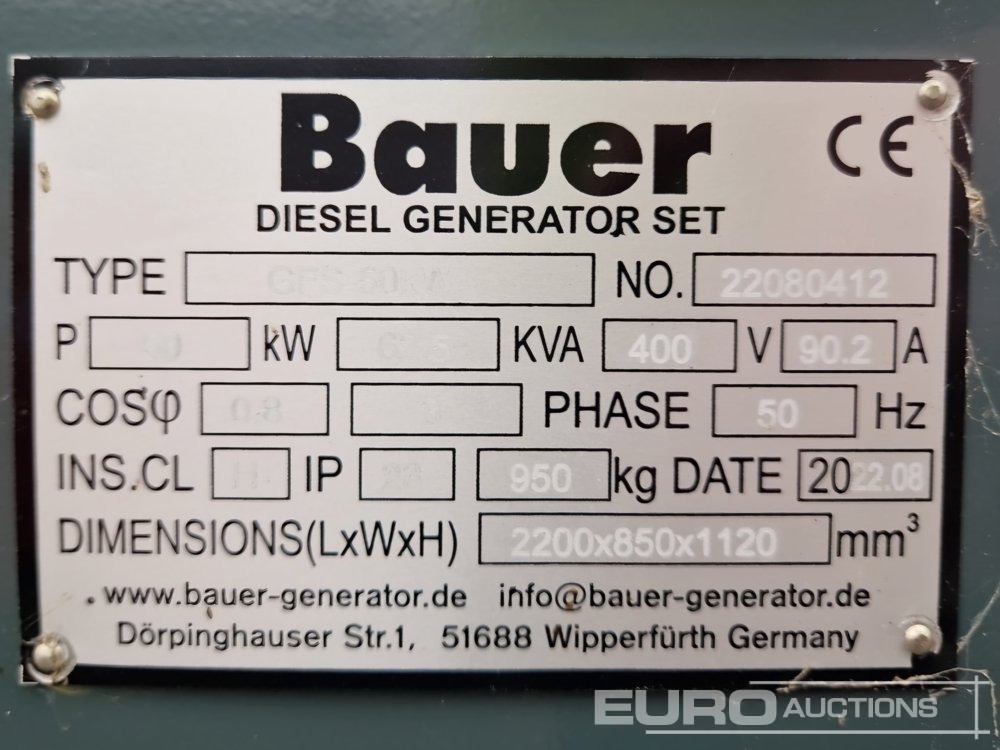 Generador industriale Bauer GFS-50KW: foto 15