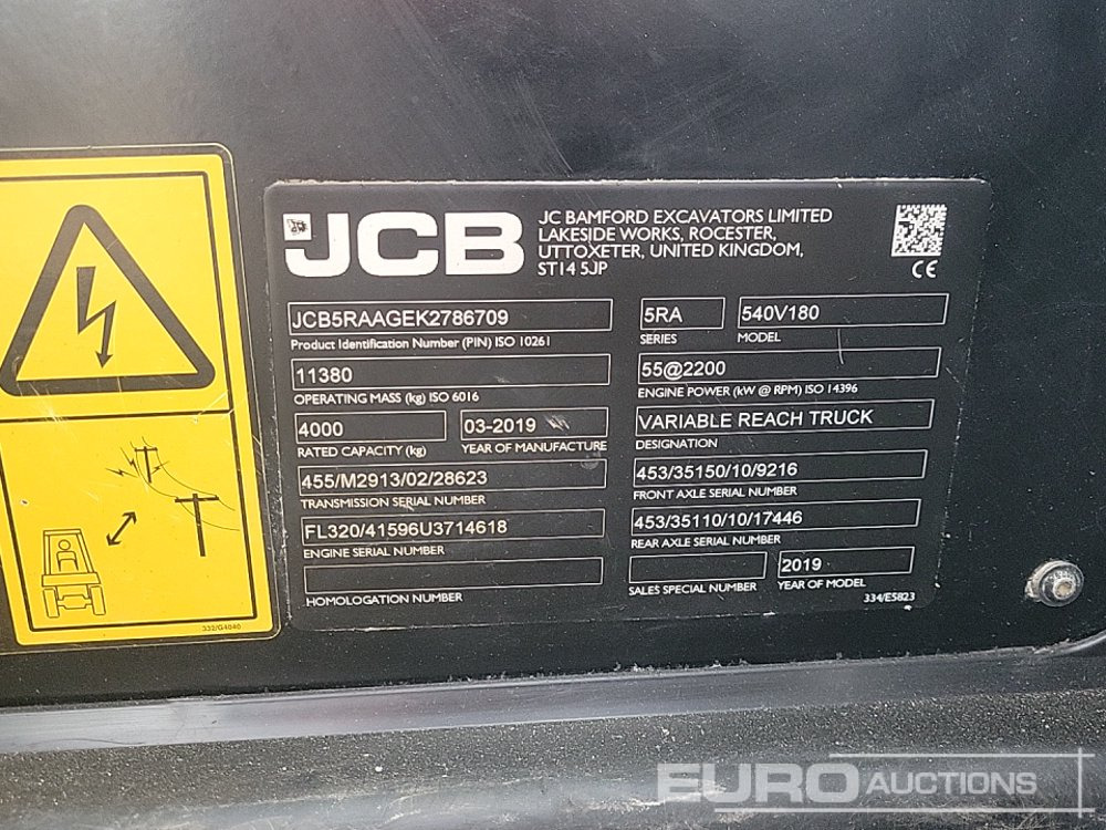 Manipulador telescópico 2019 JCB 540-180 Hi Viz: foto 48